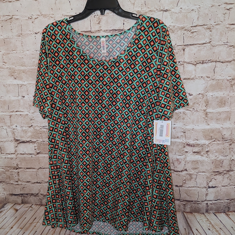 ♥️Lularoe Perfect T Top Geometric Print Large (14-16) NWT